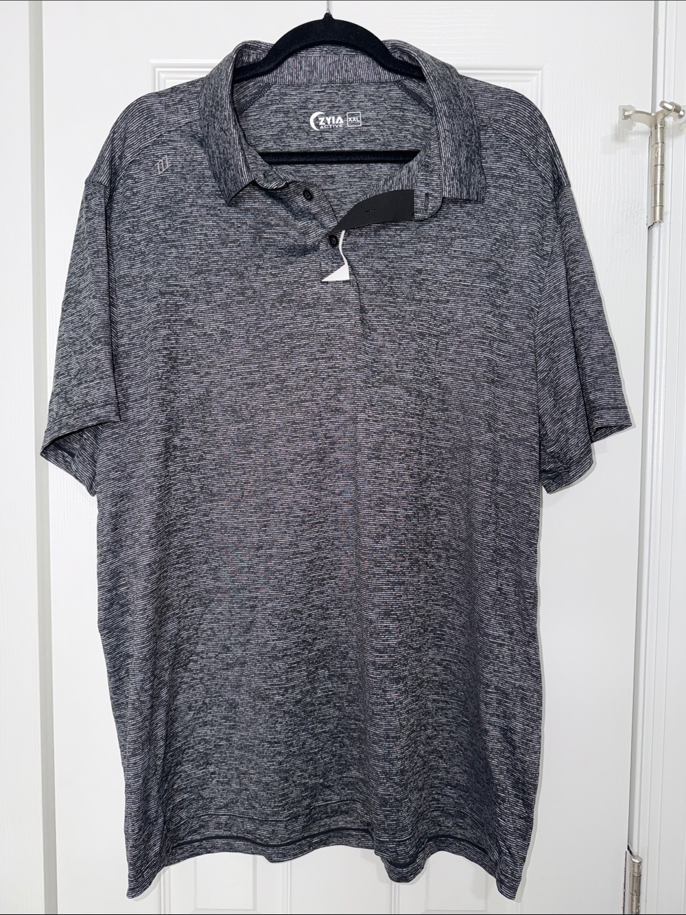 ZYIA Men's Heathered Charcoal Polo